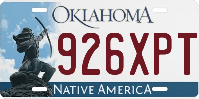 OK license plate 926XPT