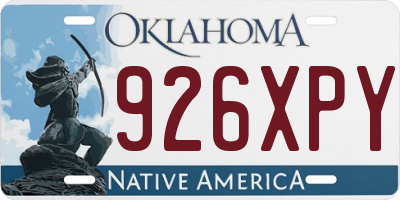 OK license plate 926XPY
