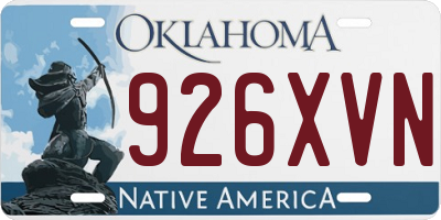 OK license plate 926XVN