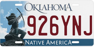 OK license plate 926YNJ