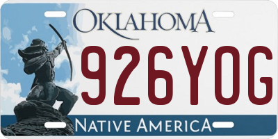 OK license plate 926YOG