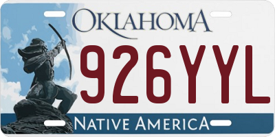 OK license plate 926YYL