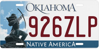 OK license plate 926ZLP