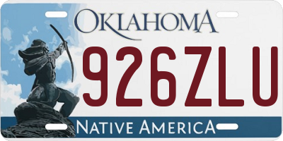 OK license plate 926ZLU
