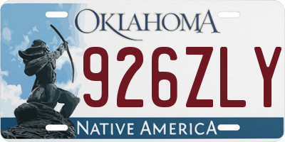 OK license plate 926ZLY