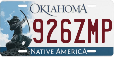 OK license plate 926ZMP