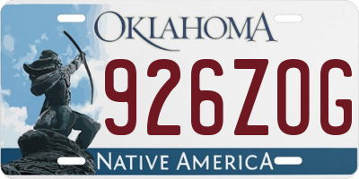 OK license plate 926ZOG