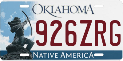OK license plate 926ZRG