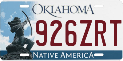 OK license plate 926ZRT