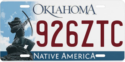 OK license plate 926ZTC