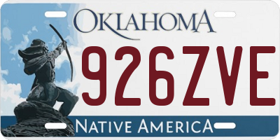 OK license plate 926ZVE