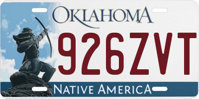 OK license plate 926ZVT