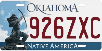 OK license plate 926ZXC