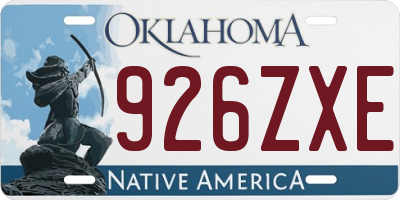OK license plate 926ZXE