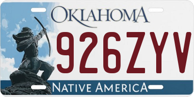 OK license plate 926ZYV