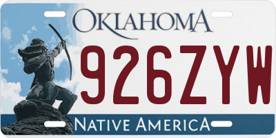 OK license plate 926ZYW