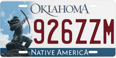 OK license plate 926ZZM