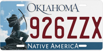 OK license plate 926ZZX