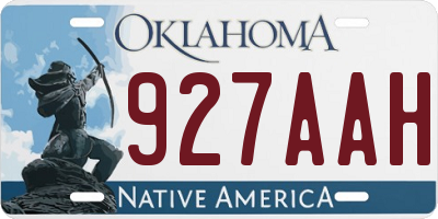 OK license plate 927AAH