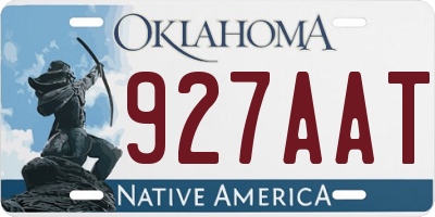OK license plate 927AAT