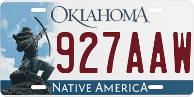 OK license plate 927AAW