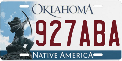 OK license plate 927ABA