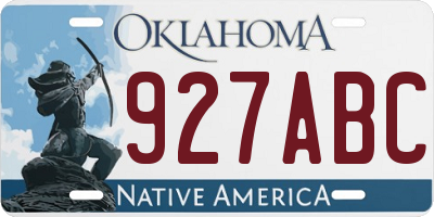 OK license plate 927ABC
