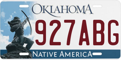 OK license plate 927ABG