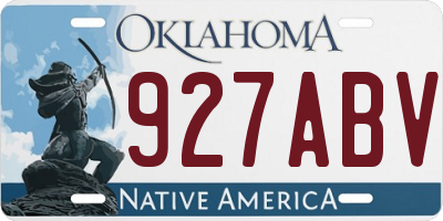 OK license plate 927ABV