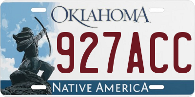 OK license plate 927ACC