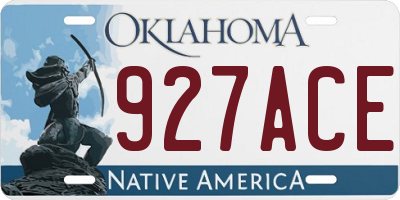 OK license plate 927ACE