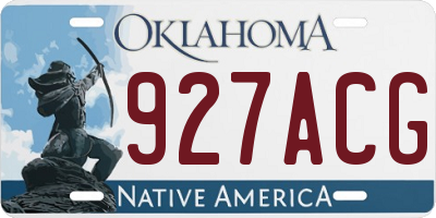 OK license plate 927ACG