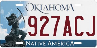 OK license plate 927ACJ