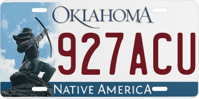 OK license plate 927ACU