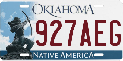 OK license plate 927AEG