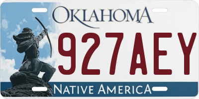 OK license plate 927AEY