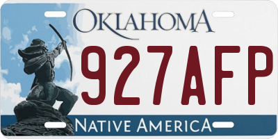 OK license plate 927AFP