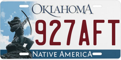 OK license plate 927AFT