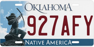 OK license plate 927AFY