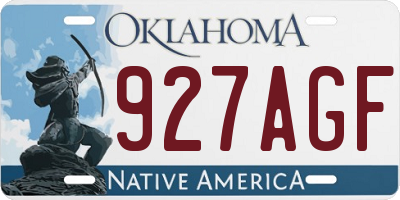 OK license plate 927AGF