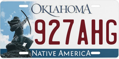 OK license plate 927AHG