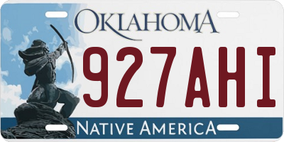 OK license plate 927AHI
