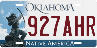 OK license plate 927AHR