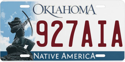 OK license plate 927AIA