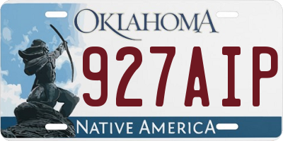OK license plate 927AIP