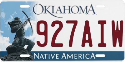 OK license plate 927AIW