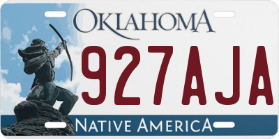 OK license plate 927AJA