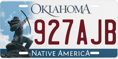 OK license plate 927AJB