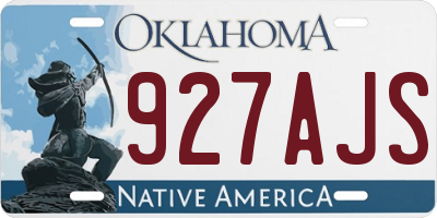 OK license plate 927AJS
