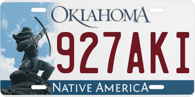 OK license plate 927AKI